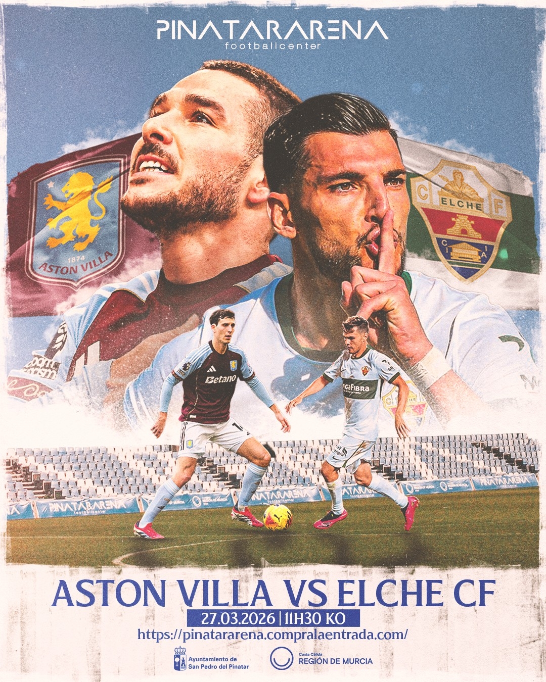 Pinatar Arena acoge un amistoso entre el Aston Villa de Unai Emery y el Elche