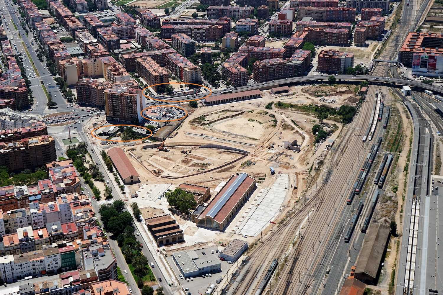 Vista aérea de la actuación en el Parque Central - 
