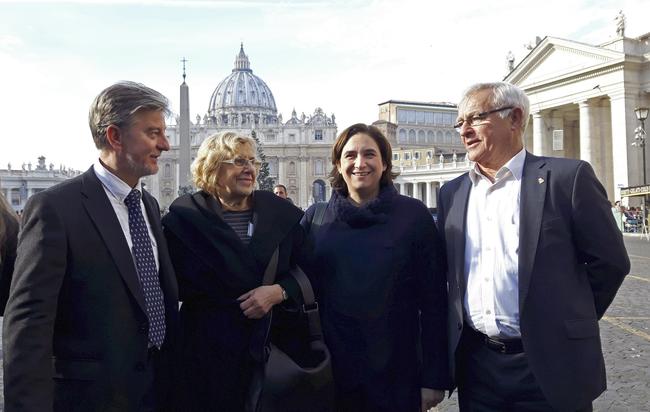 Santisteve, Carmena, Colau y Ribó. - 