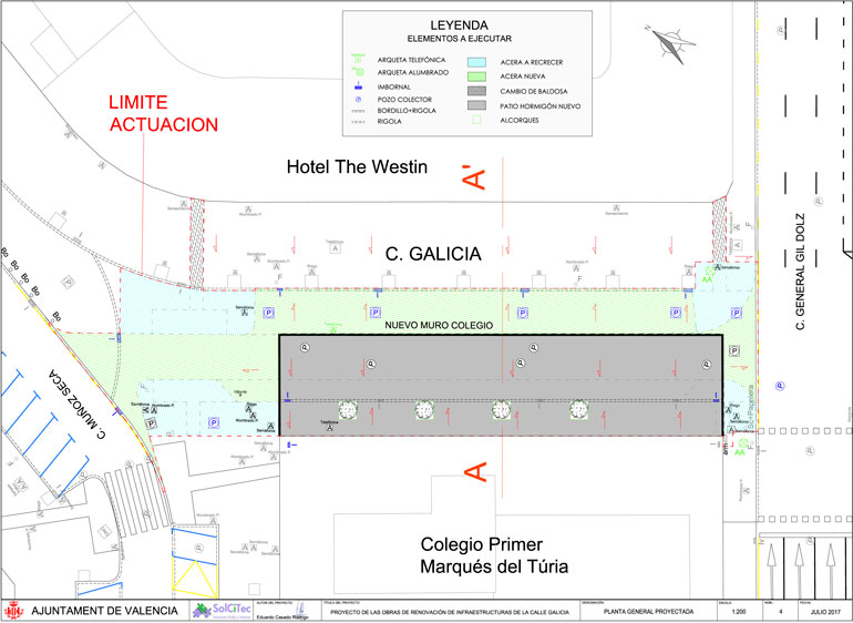 Plano para la ampliación del colegio. - 