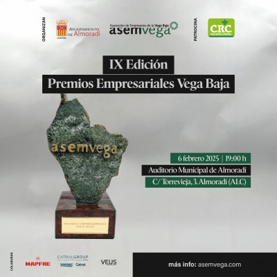 ASEMVEGA recupera los Premios Empresariales Vega Baja para distinguir al tejido productivo 