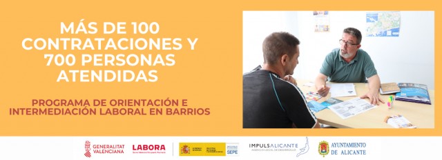 Alicante y Labora logran más de 100 contrataciones con el Programa de Intermediación Laboral