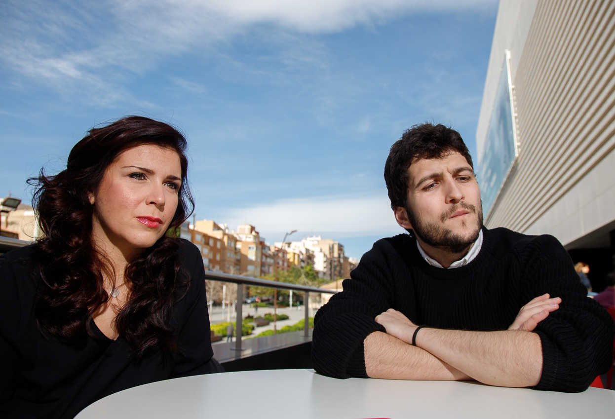 Mari Carmen Sánchez (Cs) y Antonio Estañ (Podemos). Foto: PEPE OLIVARES - 