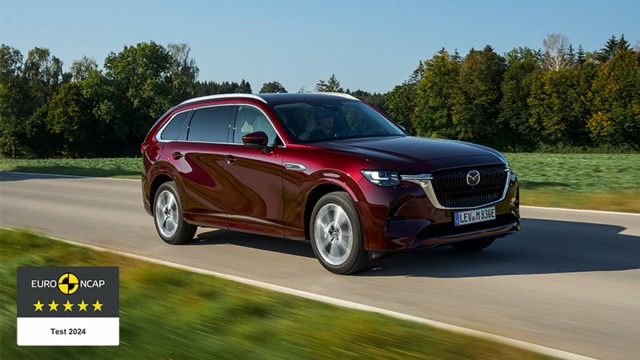 El nuevo Mazda CX-80 recibe una calificación de 5 estrellas Euro NCAP
