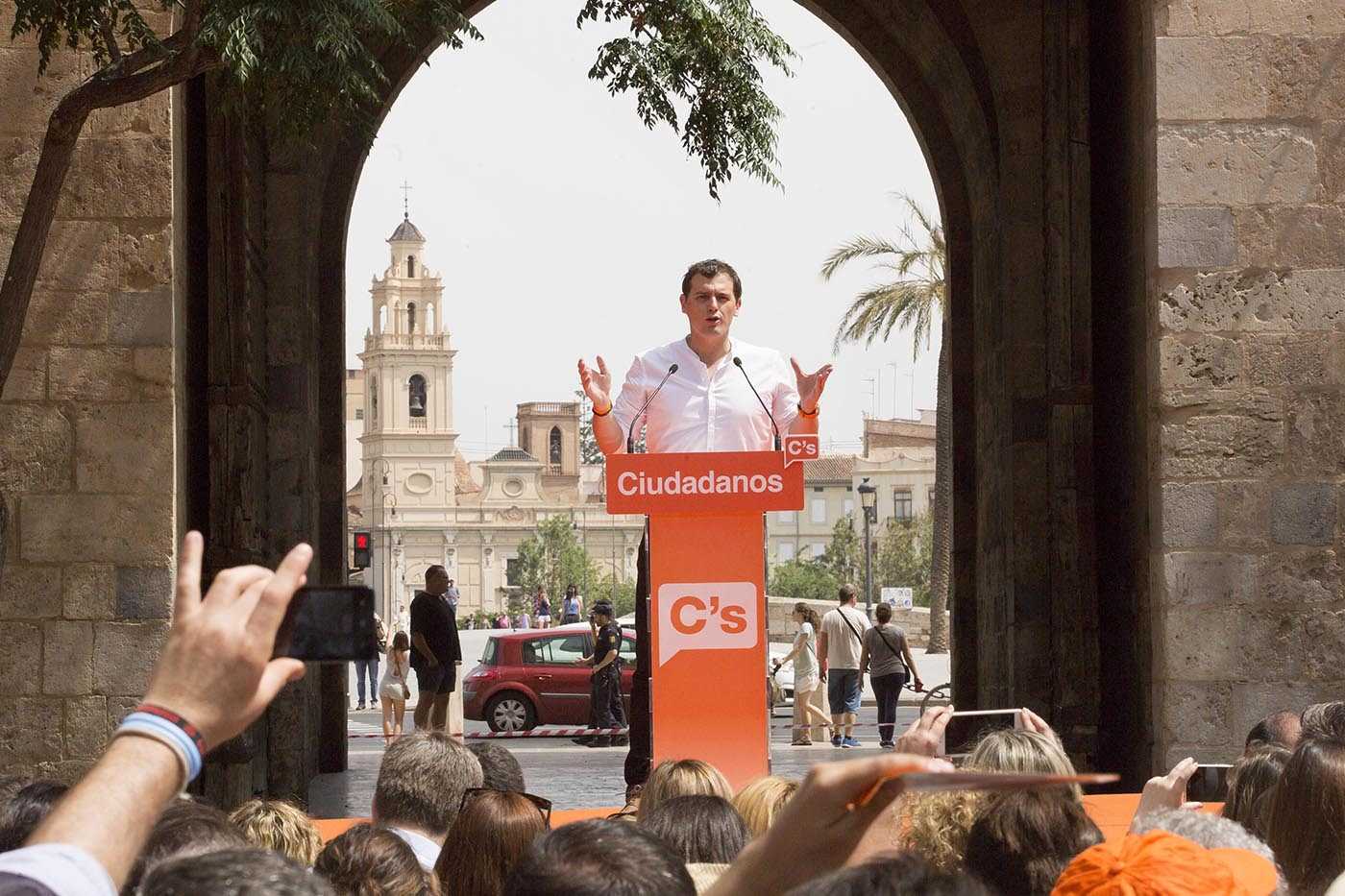 Albert Rivera, en un mitin en València en 2016. Foto: MARGA FERRER - 