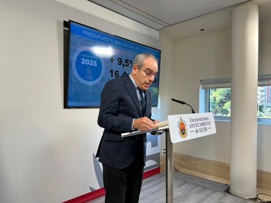 El presupuesto de Elche de 2025 es de 275 millones: 47,5 de inversión y posible préstamo de 30 millones