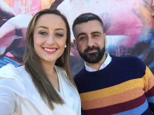 El #selfiematón fallero de Rocío Gil y Pere Fuset