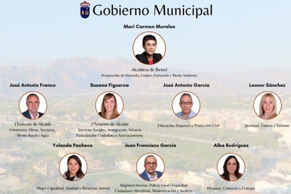 La alcaldesa de Beniel cesa al edil Orenes por falta de confianza y reestructura el Gobierno local