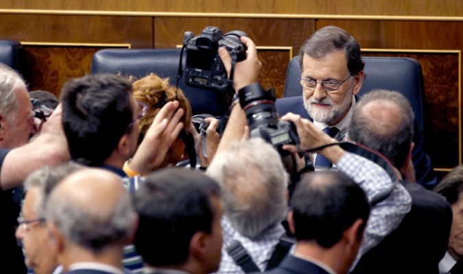 El presidente del gobierno, Mariano Rajoy, en el pleno del Congreso. Foto: EFE - 