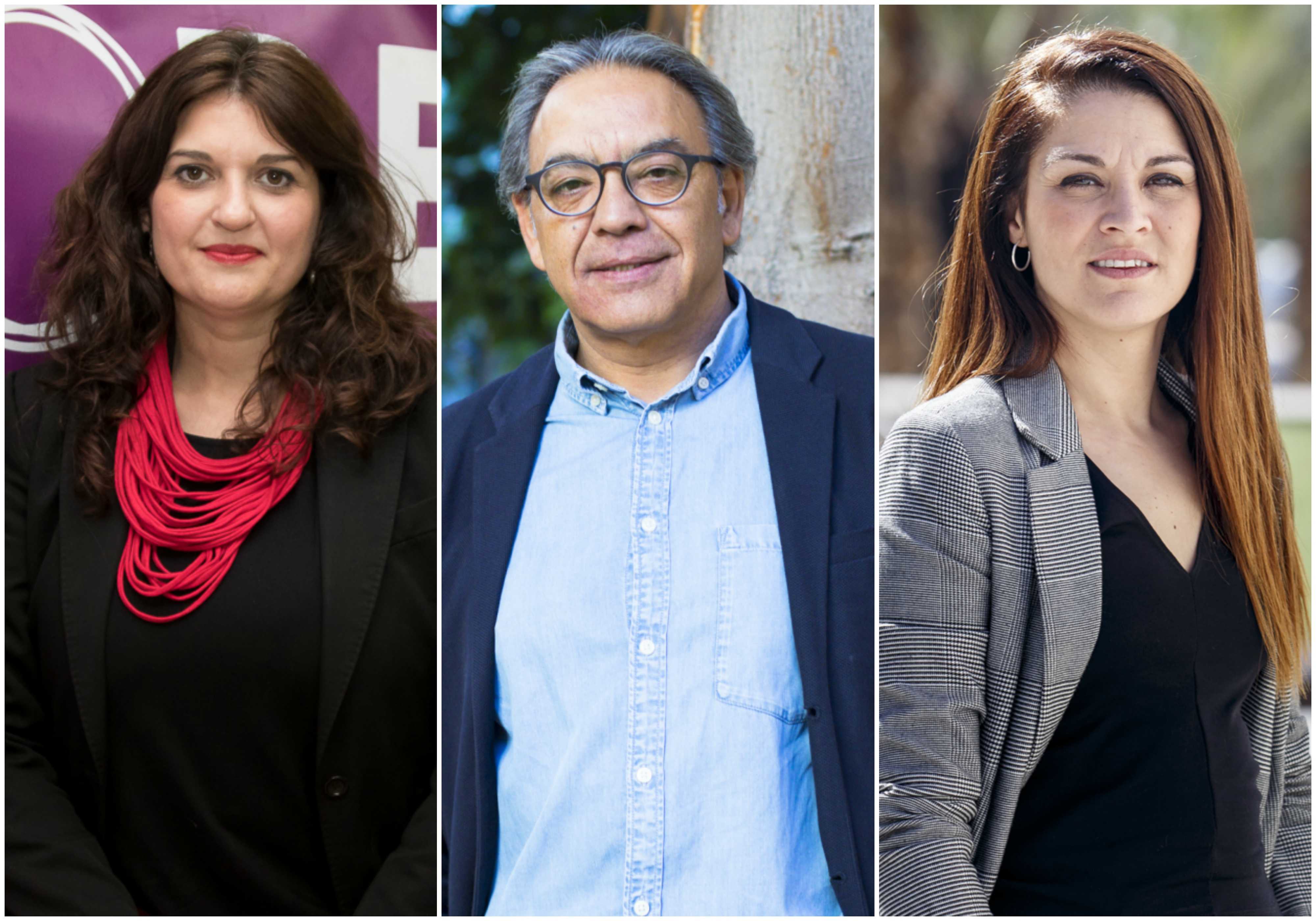 Fabiola Meco (Podemos), Manolo Mata (PSPV) y Mireia Mollá (Compromís). Foto: VP - 