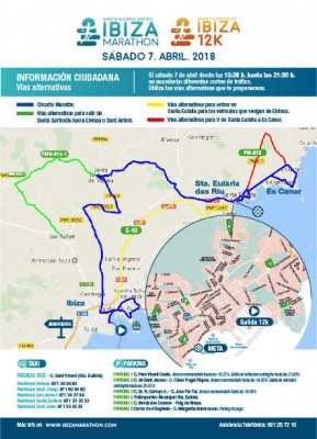 El Ibiza Marathon prevé a la ciudadanía sobre los cortes de vía durante la carrera
