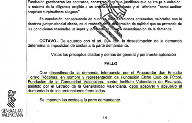 Revolcón judicial para la Fundación del Elche