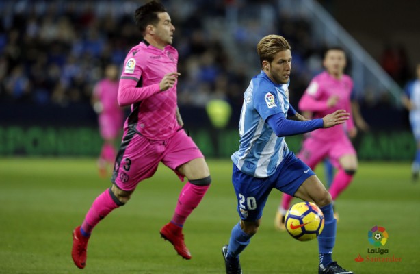 El Levante perdió en la última visita del Málaga por una picardía de Duda