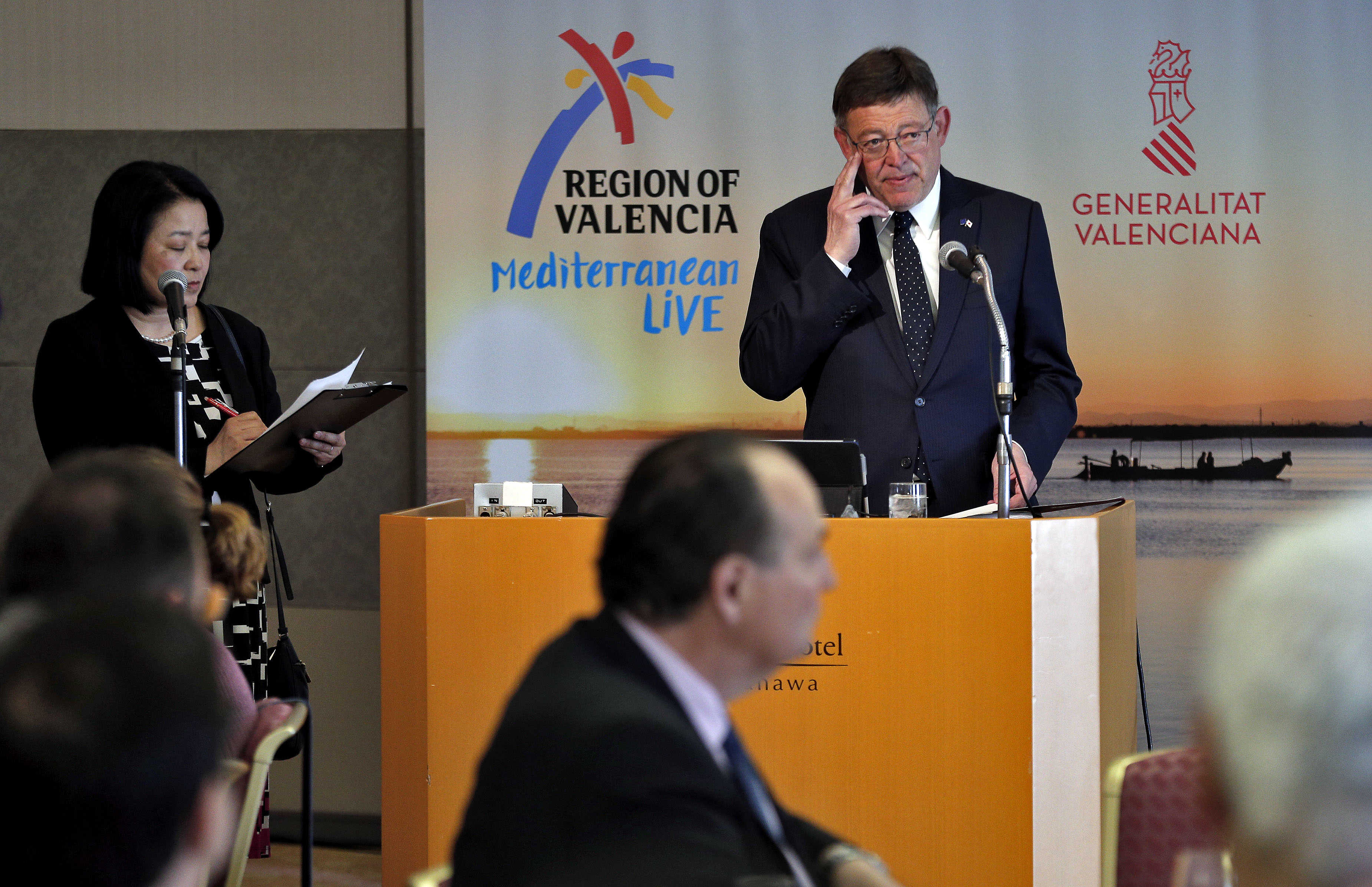 El presidente de la Generalitat, Ximo Puig, en su acto este jueves en Japón - 