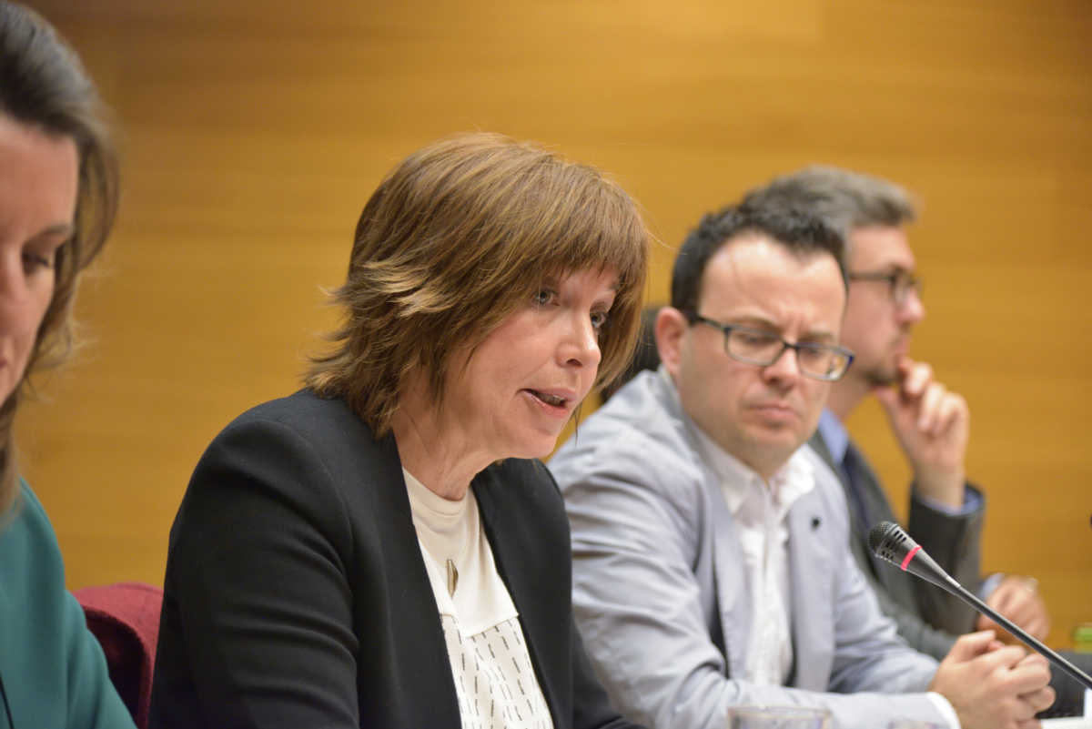 La directora general de À Punt, Empar Marco, en una de sus comparecencias en Les Corts - 
