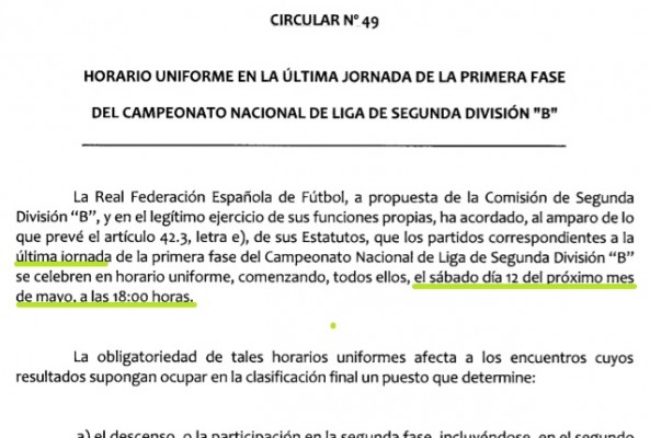 Los partidos de la última jornada, el sábado 12 de mayo a las 18 horas
