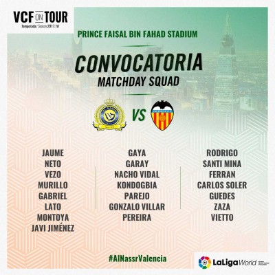 El equipo sin Coquelin y Maksimovic y con Gonzalo Villar viaja para jugar con el Al-Nassr