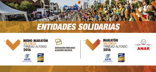 Fundación ANAR y AFAV serán las respectivas entidades solidarias del Maratón y del Medio Maratón Valencia Trinidad Alfonso para 2016

