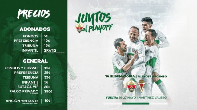 Los abonados del Elche deberán pagar entre 5 y 15 euros para el partido ante el Murcia
