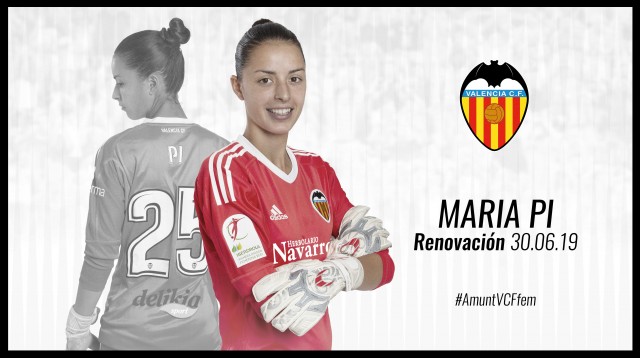 Maria Pi renueva en la portería del Valencia CF Femenino por una temporada
