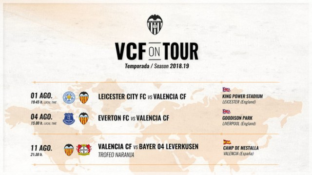 El Valencia anuncia dos amistosos en Inglaterra y el Bayer Leverkusen será el rival en el Trofeo Naranja