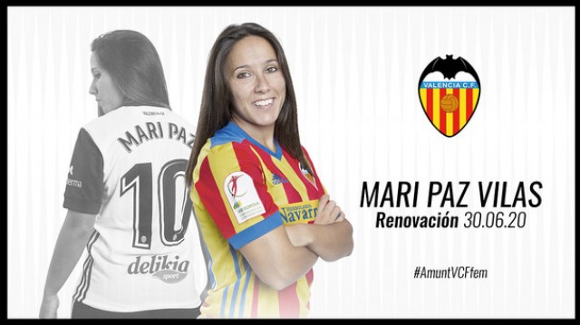 El Valencia amplia el contrato de su goleadora Mari Paz Vilas hasta 2020