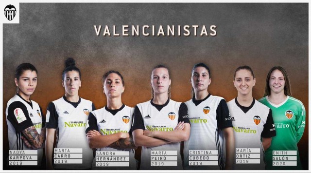 Karpova, Carro, Sandra, Peiró, Cubedo y las canteranas Enith Salón y María Ortiz renuevan con el Valencia Femenino