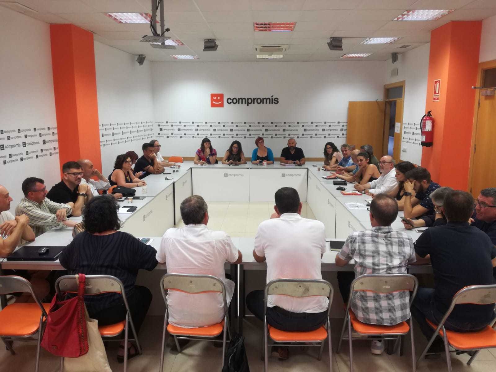 Imagen de la reunión de la Comisión de Coordinación Institucional de Compromís - 