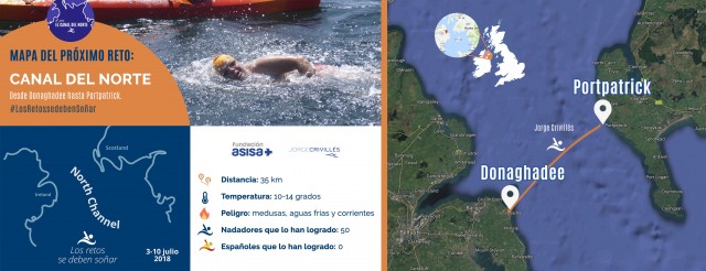Crivillés cruza este miércoles a nado el Canal del Norte 