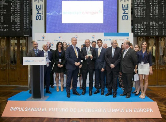 Berkeley Energía completa su primer día en la bolsa española disparándose casi un 52%