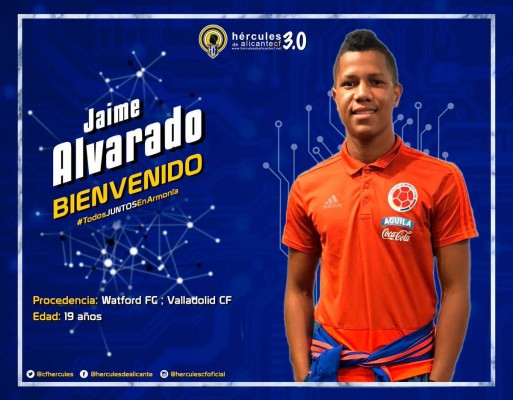 El Hércules logra la cesión de Jaime Alvarado, joven mediocentro colombiano del Watford