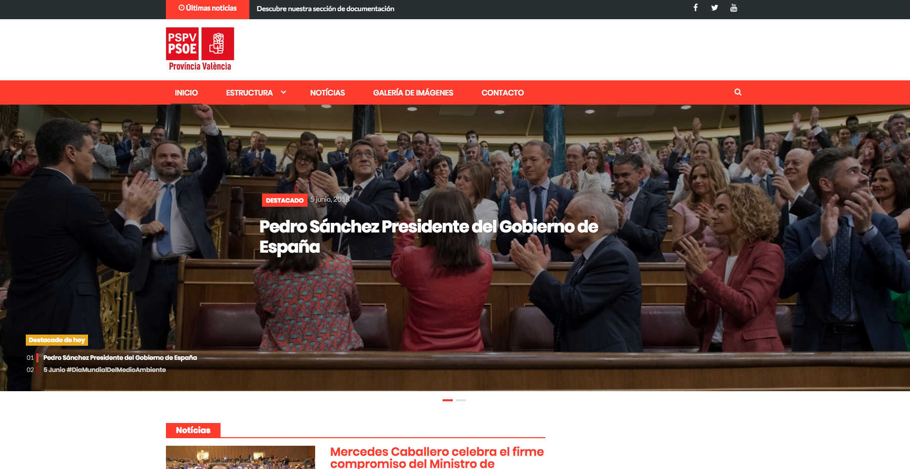 El PSPV de Valencia liderado por Caballero estrena una nueva web