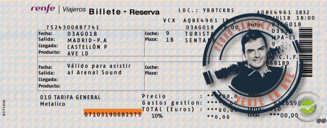 NNGG envía a Sánchez un billete de AVE para que acuda al Arenal Sound sin coger el avión privado