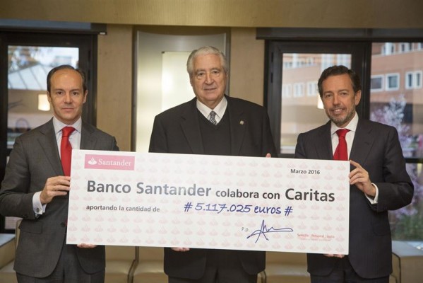 Un fondo ético del Banco Santander entrega 5,1 millones a proyectos de Cáritas 