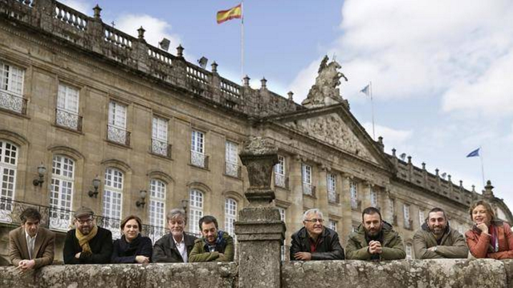 Delegación del Ayuntamiento de Valencia que acudió a Galicia. VP - 