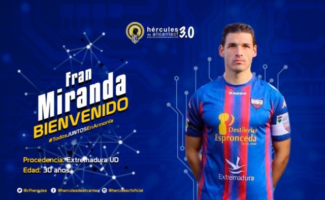 El Hércules completa su centro del campo con el fichaje de Fran Miranda

