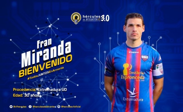 El Hércules completa su centro del campo con el fichaje de Fran Miranda

