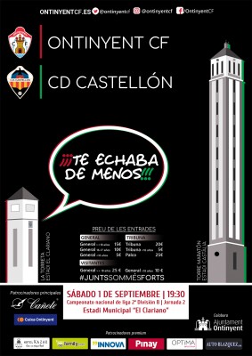 El Ontinyent adelanta al sábado el partido con el Castellón por la Copa

