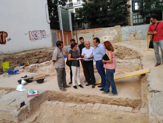 La construcción de un centro desvela restos del claustro del Convento del Pilar del siglo XVII