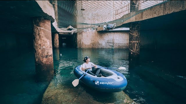 Vista del túnel inundado de la T