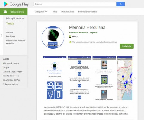 La Asociación Herculanos crea una aplicación para explicar historia del club


