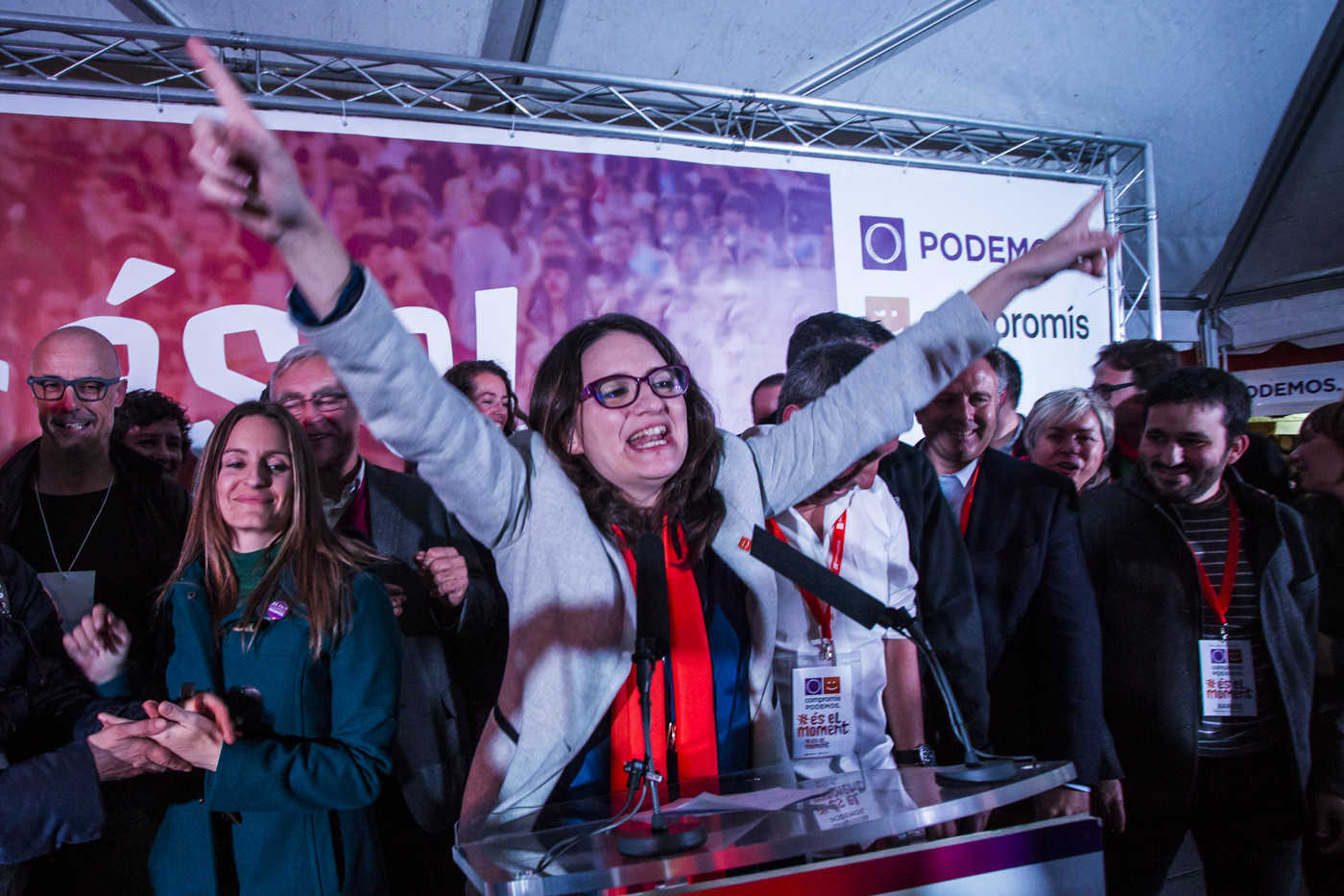 Oltra en la noche electoral de las elecciones generales de 2015. Foto: EVA MÁÑEZ - 
