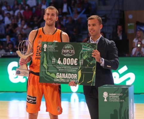 Matt Thomas, ganador del concurso de triples de la Supercopa