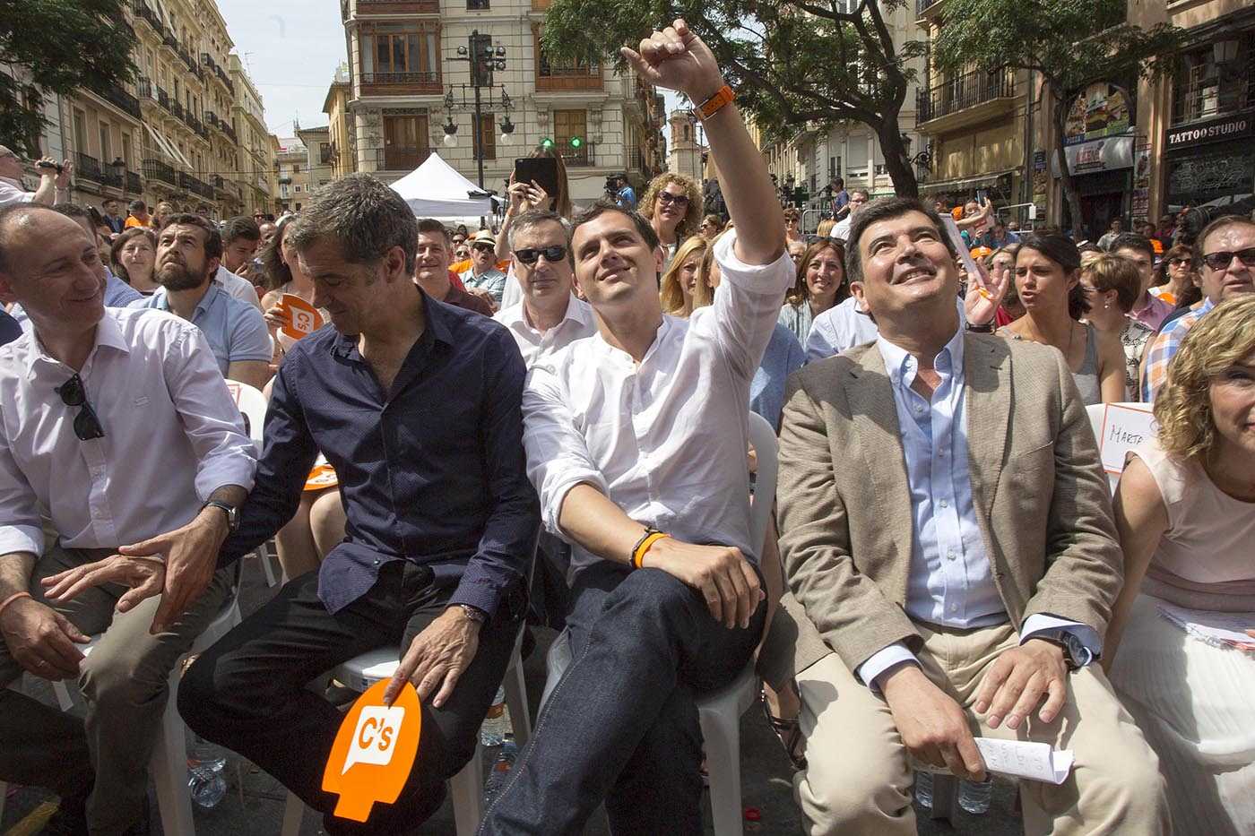 De izquierda a derecha: Vicente Ten, Toni Cantó, Albert Rivera, Fernando Giner. Foto: MARGA FERRER - 