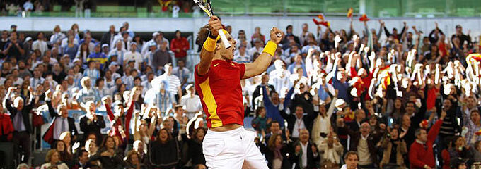 Nadal celebra su victoria sobre Del Potro  - 