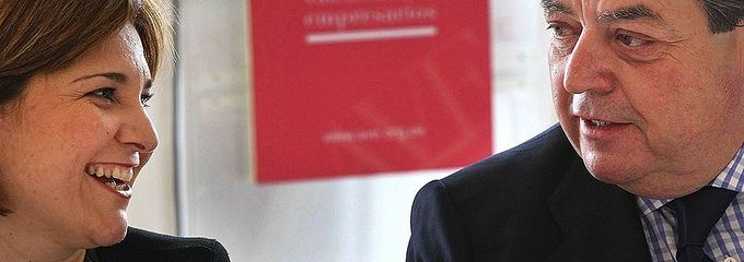 Buenas vibraciones entre Isabel Bonig y el presidente de AVE, Vicente Boluda - 