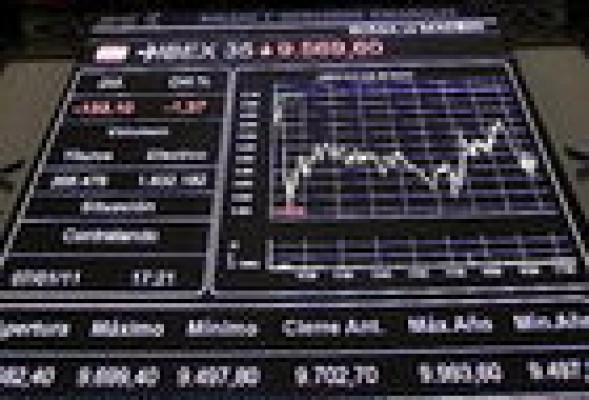 El Ibex cae un 1% a media sesión pese a la exitosa subasta