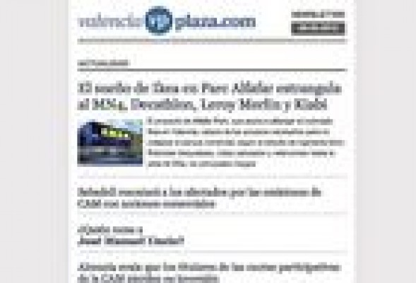 <strong>Boletín diario de noticias/<br />News letter<br /></strong>ValenciaPlaza ofrece a sus lectores un nuevo servicio gratuito
