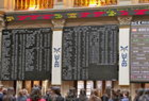El Ibex 35 se mantiene en rojo a media sesión arrastrado por la banca y la prima de riesgo
