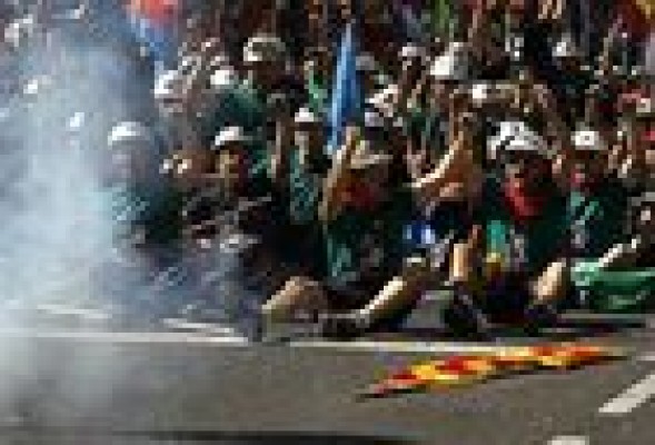 La marcha minera de Madrid se salda con ocho detenidos y 76 atendidos por el Samur